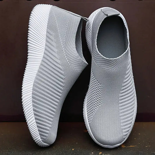 Womens Breathable Flat Sneakers Lightweight Casual Shoes