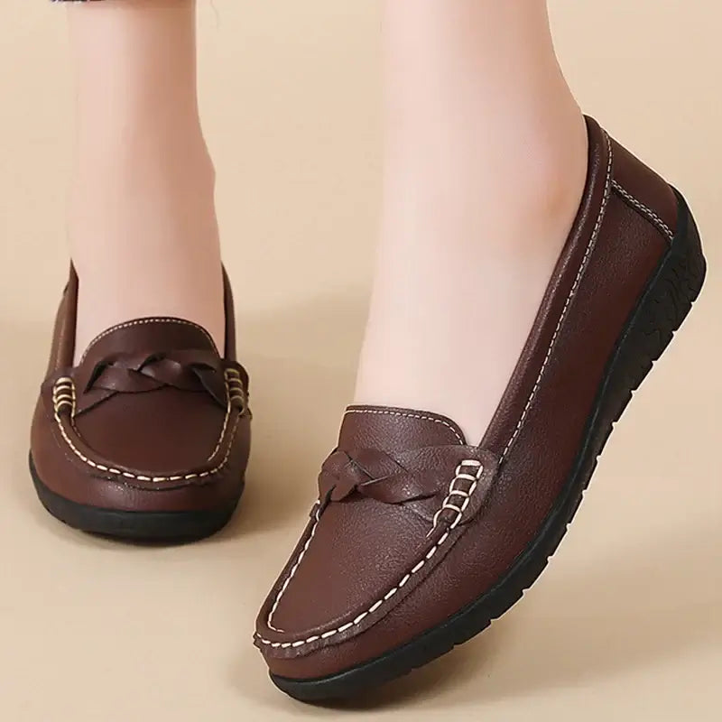 Women's Leather Loafers – Soft Slip-On Casual Flats