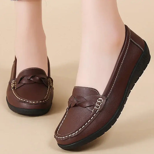 Women's Leather Loafers – Soft Slip-On Casual Flats