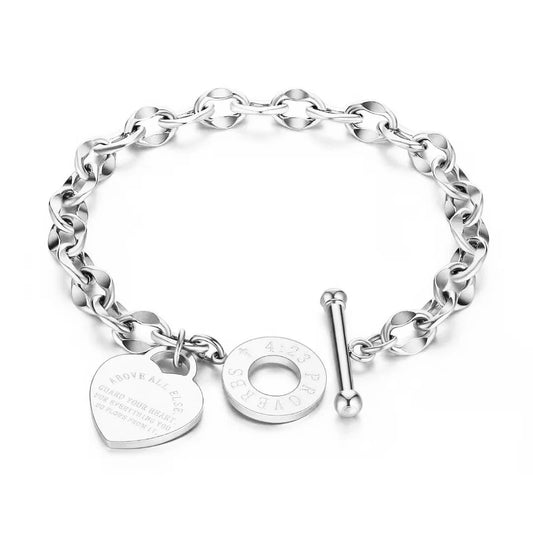 Couple Heart Bracelet – Double Heart Stainless Steel Unisex