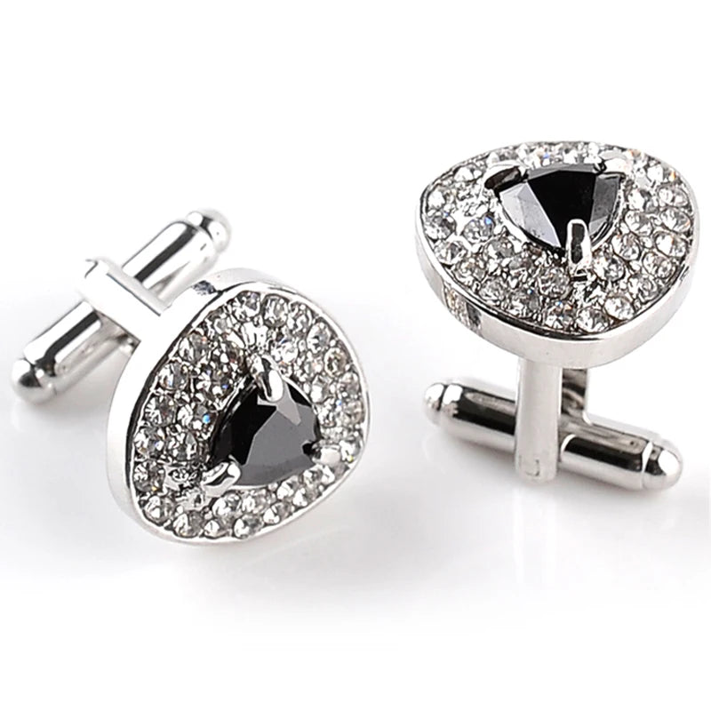 Luxury Crystal Cufflinks – Elegant Zircon Cuff Buttons