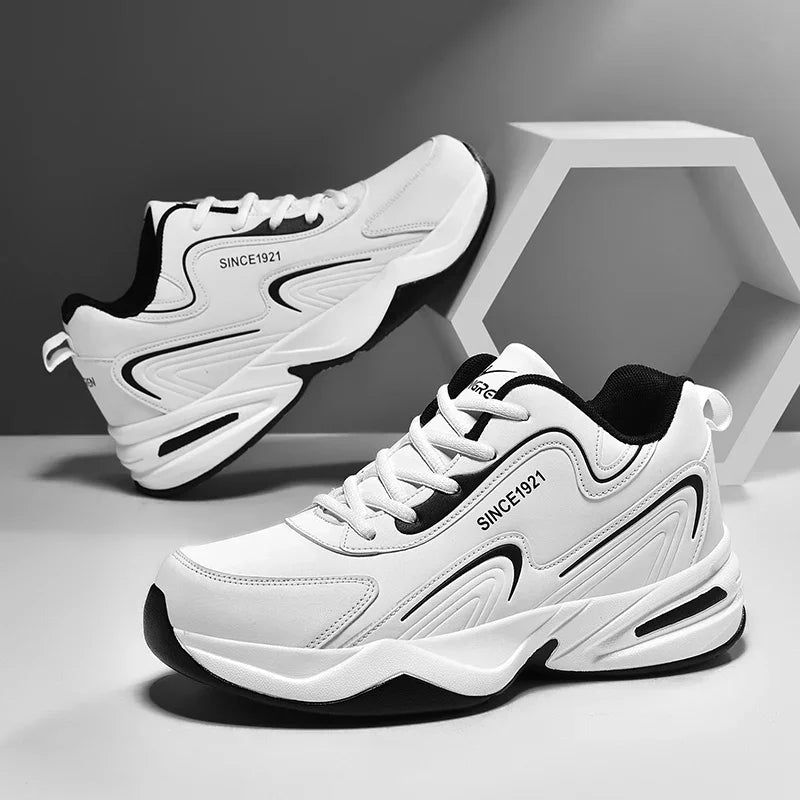 Men’s Waterproof Running Sneakers – Casual Leather Sports Shoes