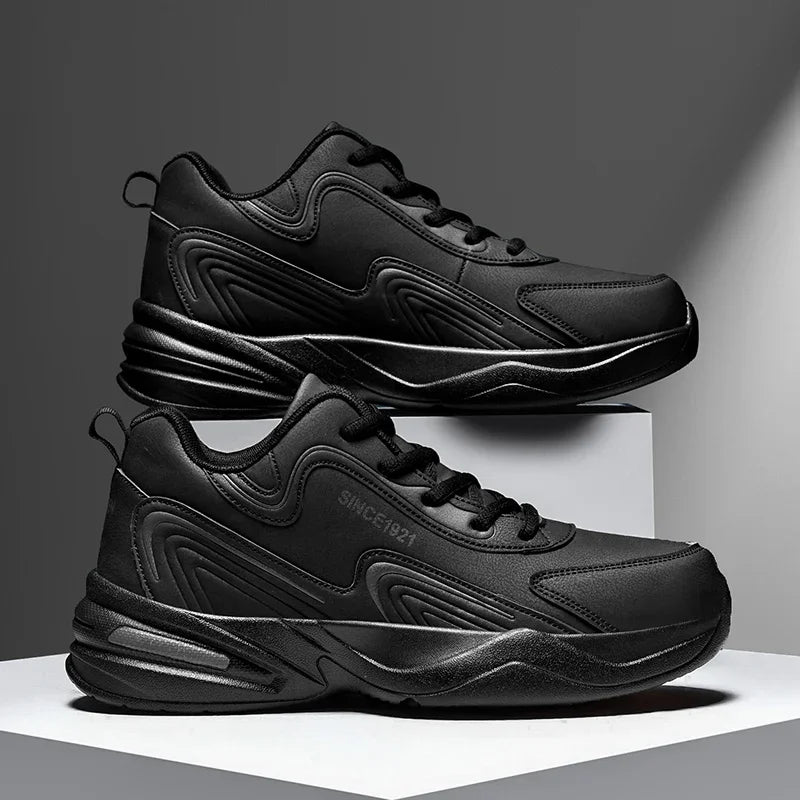 Men’s Waterproof Running Sneakers – Casual Leather Sports Shoes