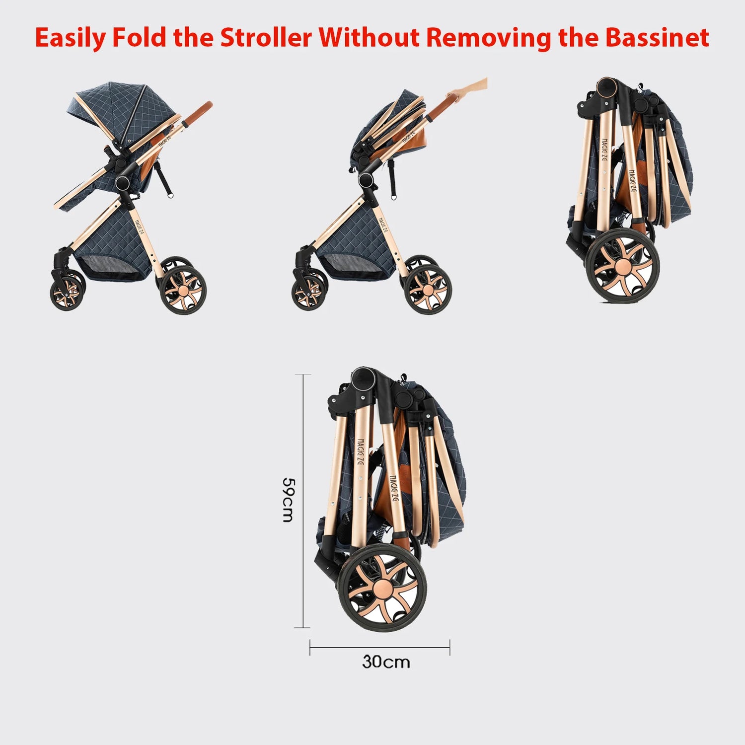 Luxury 3-in-1 Baby Stroller – Pram with Detachable Carrycot