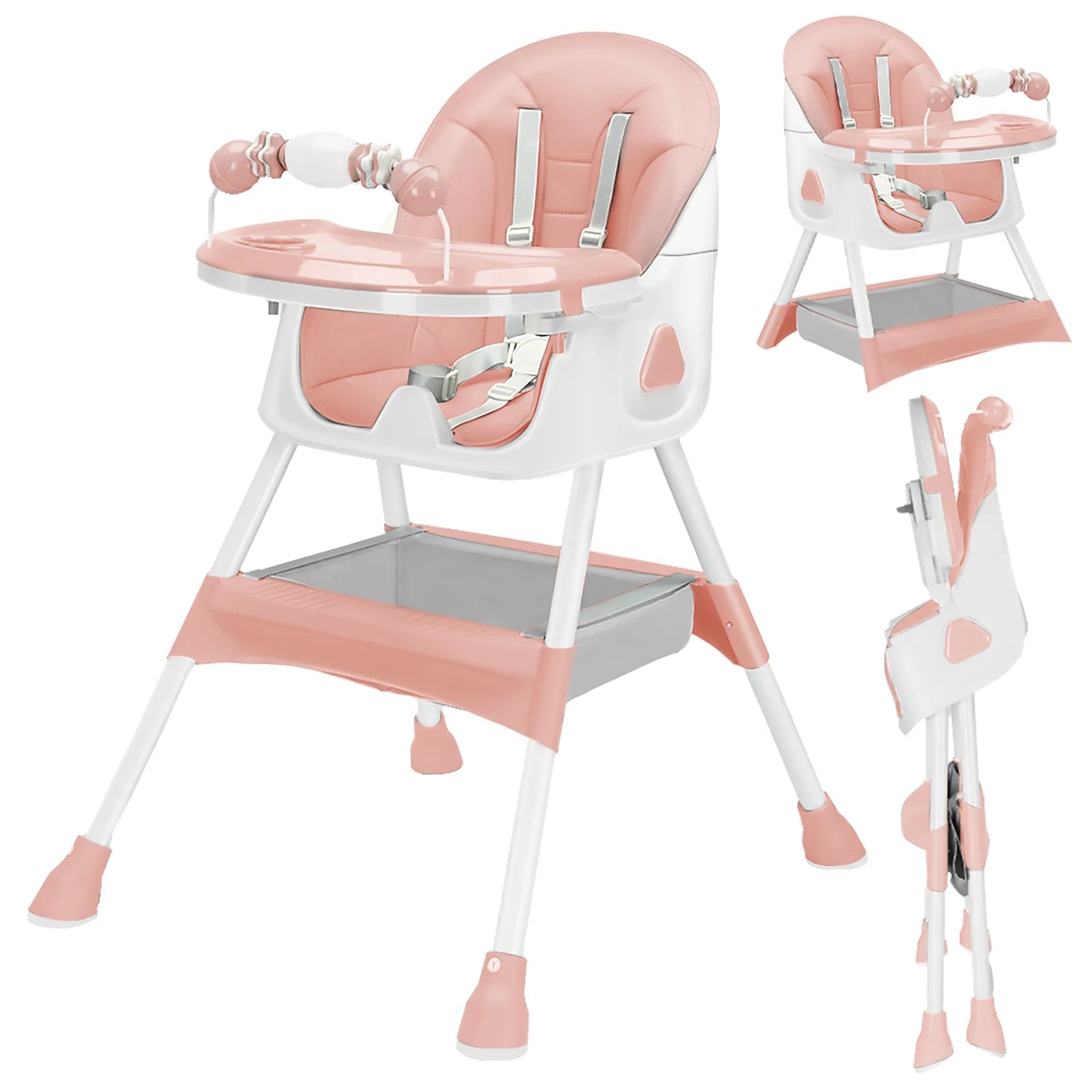 3-in-1 Baby High Chair – Foldable Adjustable with Tray