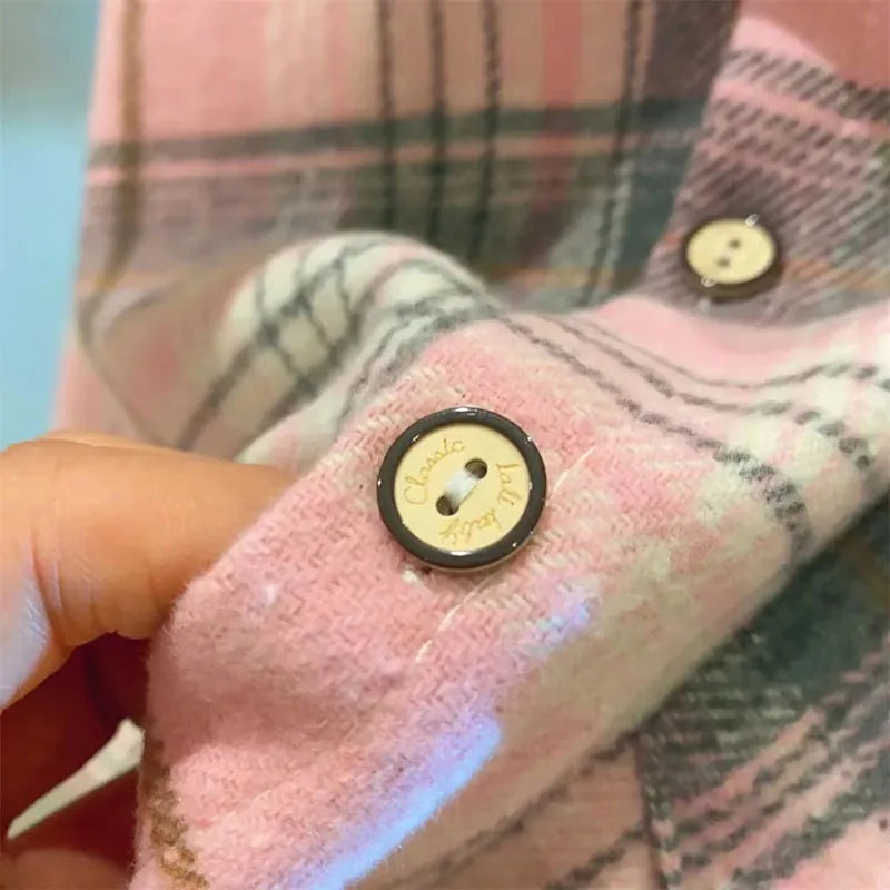 Kids Retro Plaid Long Sleeve Shirt – Classic style for little trendsetters.