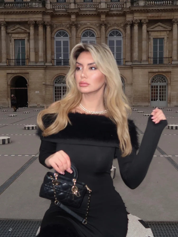 Luxury Night Out Fur Dress